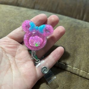 Sparkly mouse badge reel